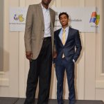 North Springs valedictorian Sanjay John poses with NBA legend Dikembe Mutombo at The Elaine Bryan Foundation 2016 Inspirational Luncheon & Awards Ceremony